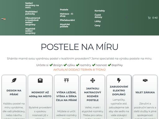 sháníte marně svou vysněnou postel v kvalitním provedení? jsme specialisté na výrobu postele na míru. určete si ??design ??rozměry ??nosnost ??doplňky