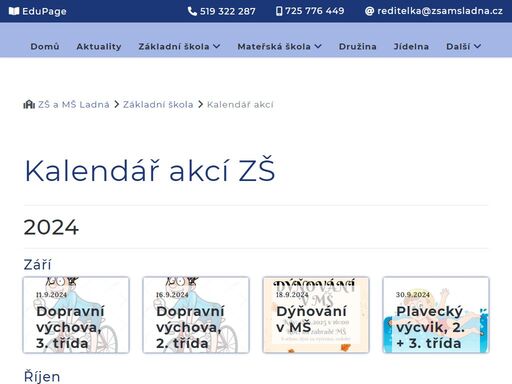 základní škola a mateřská škola ladná. jsme malotřídní škola rodinného typu s pěti ročníky a školní družinou. mateřská škola je dvoutřídní s maximální kapacitou 40 dětí s celodenním provozem.