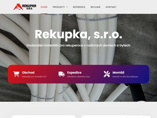 rekupka, s.r.o. dodavatel materiálů pro rekuperace v rodinných domech a bytech obchod materiály pro montáže vzt expedice distribuce vlastními vozy montáž montáž na klič dle půdorysu boxy distribuční, stropní, stěnové potrubí jednotky centrální, decentrální mobilní klimatizace čističky vzduchu ventilátory potrubí klimaflex našim nejvíce žádaným produktem je nepochybně potrubí klimaflex, bez kterého se při instalaci rekuperace