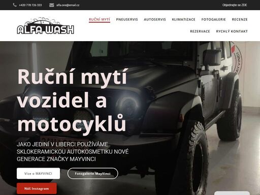 ruční mytí vozidel a motorek v centru liberce. najdete nás v oc plaza.