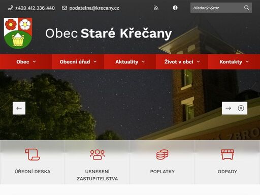 oficiální stránky obce staré křečany