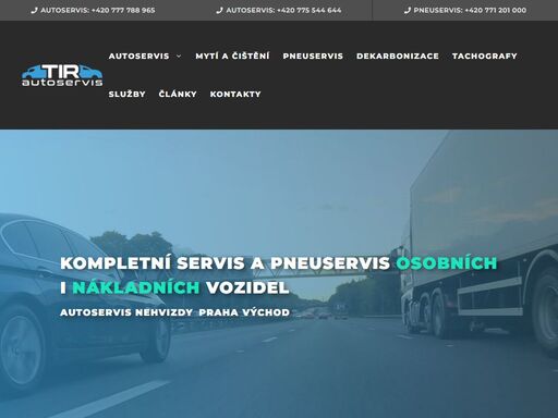 kompletní autoservis a pneuservis, výměna a opravy tachografů, expresní mytí vozidel, dekarbonizace motorů, geometrie, online rezervace.