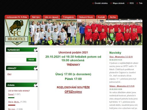 fotbalový klub fc mramotice. na stránkách můžete najít aktuální dění v našem klubu.