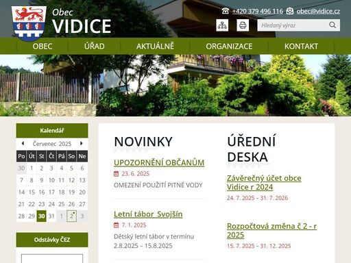oficiální stránky obce střítež