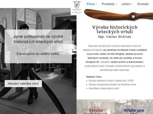 jsme specialisti ve výrobě historických dřevěných vrtulí.