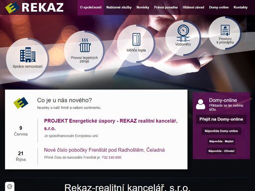 rekaz-realitní kancelář, s.r.o. - již od roku 1991 se zabýváme kompletní správou nemovitostí a provozem tepelných zdrojů v celém moravskoslezském kraji.