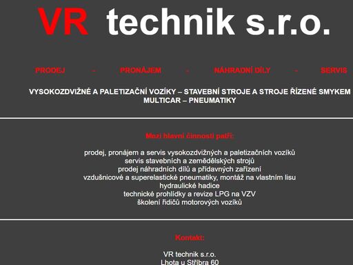 prodej a servis vysokozdvižných vozíků, náhradní díly, bazar, půjčovna strojů a multicar.