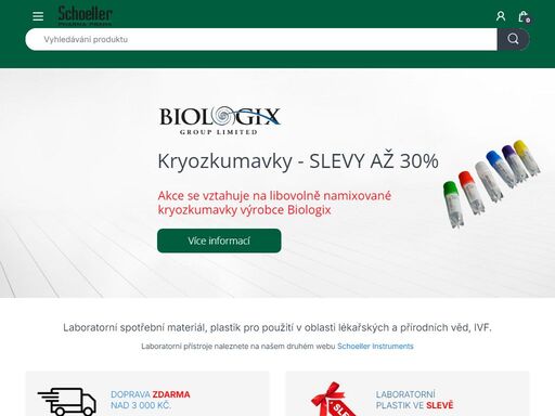 laboratorní spotřební materiál, laboratorní plastik, pomůcky pro použití v oblasti lékařských a přírodních věd, ivf, molekulární biologii.