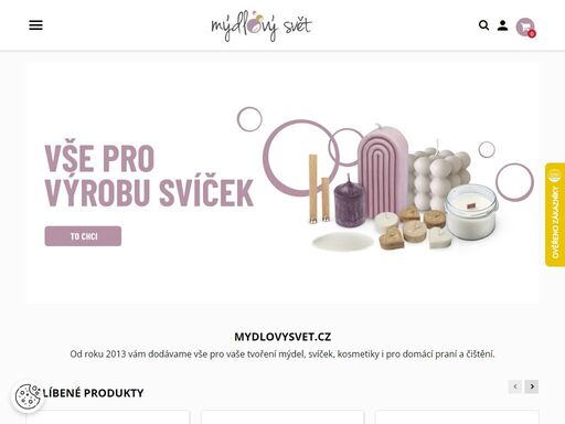 potřeby pro domácí výrobu mýdel, svíček a přírodní kosmetiky. suroviny pro praní a čištění. návody, diy, inspirace. široký sortiment, rychlé doručení.