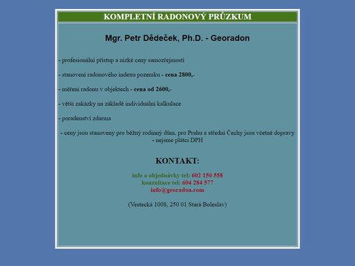 stanovení radonového indexu pozemku, měření radonu, radonový průzkum, izolace proti radonu