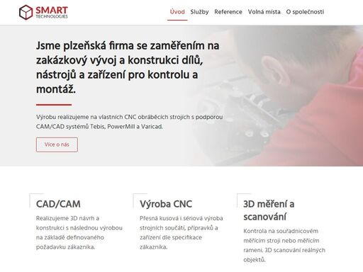 zakázkový vývoj a konstrukce dílů, nástrojů a zařízení pro kontrolu a montáž.