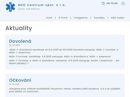 med centrum spol. s r.o. – komplexní zdravotní služby v lipníku nad bečvou
