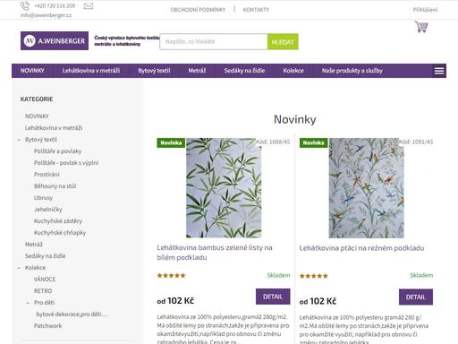 eshop s bytovým textilem a doplňky českého výrobce. vyrábíme sedáky, polštáře, ubrusy a vlastní látky v metráži.