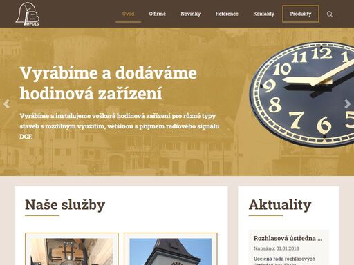 vyrábíme a dodáváme lineární motory, věžní hodiny, rozhlasové ústředny, spínací hodiny, zvony, zvonkohry, ohebné pružné sloupky.