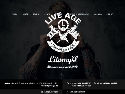 nabízíme velmi kvalitní tetování v litomyšli. naši zkušení tatéři si poradí s jakýmkoliv vzorem. přijďte se přesvědčit. liveage tattoo litomyšl