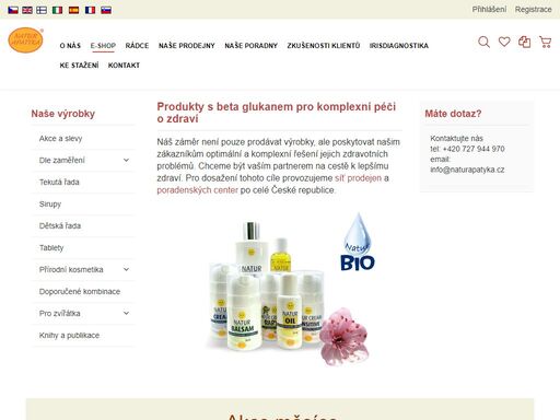 česká rodinná firma, přírodní produkty s beta glukanem. objevte široký sortiment doplňků stravy a kosmetiky.