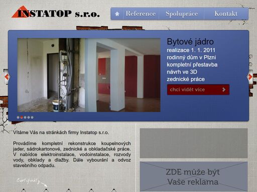 instatop s.r.o. - instalatérství, koupelny na klíč, rekonstrukce bytových jader
