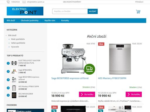 vítejte u nás.... jsme internetový obchod zaměřený na prodej bílé techniky a domácích spotřebičů.
dodáváme výhradně zboží určené pro český trh s garantovaným původem a jasnou zárukou ( ve vybraných případech prodlouženou až na 5 let).
v případě jakýchkoliv dotazů nebo nejasností jsme vám k dispozici na telefonních…