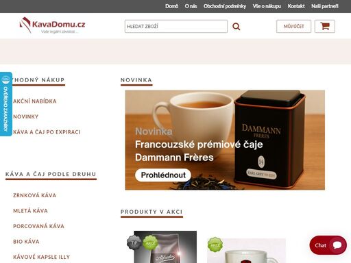 káva a čaj na jednom místě. známé značky čaje a kávy v eshopu kavadomu.cz.