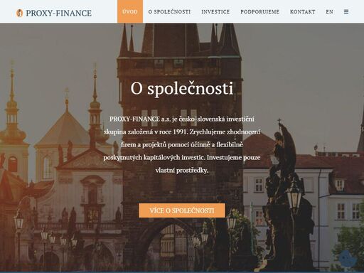 proxy - finance a.s. je soukromá finanční­ skupina. od roku 1990 jako jedna z první­ch firem zakládala soukromé finanční­ subjekty v oblastech, které byly dopos
