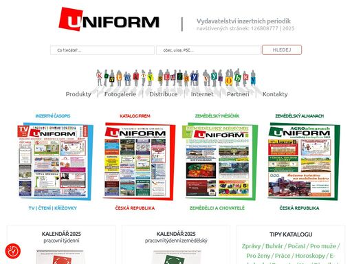 uniform vydavatelství inzertních periodik, inzertní časopis, katalog firem, zemědělský měsíčník