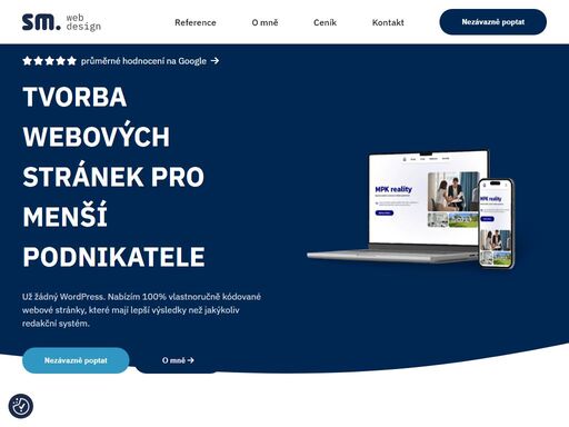 tvořím rychlé a funkční weby na míru pro menší podnikatele. žádný wordpress, čistý kód, skvělá podpora a seo optimalizace. nezávazně poptejte!