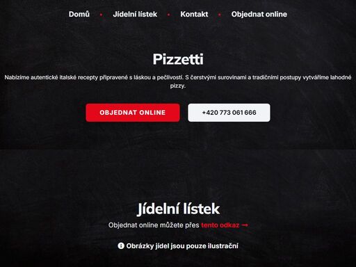 pizzetti zajišťuje rozvoz jídel. rozvoz jídla si můžete objednat online nebo po telefonu.