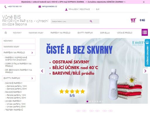 vítejte v našem obchodě. frydrych-pap s.r.o.
velkoobchod a maloobchod
drogerie z dovozu


zboží, které nabízíme dovážíme z různých zemí evropy. pro českou republiku zastupujeme chorvatského výrobce saponia d.o.o. se 120 letou tradicí.
eshop vunebis.cz se specializuje především na vůně - osvěžovače, difuzéry,…
