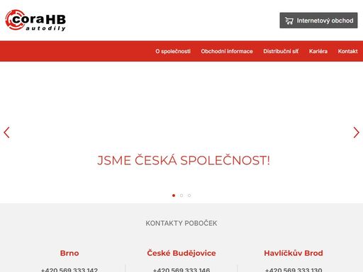 corahb autodíly s.r.o. je česká společnost, zabývající se prodejem a distribucí náhradních dílů na všechny značky automobilů a lehkých užitkových vozidel.