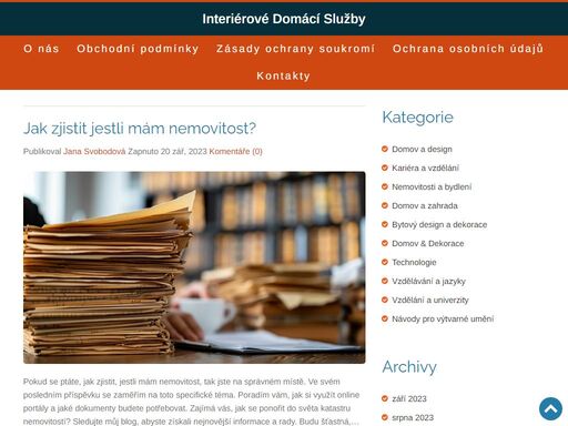 interiérové domácí služby je webová stránka zaměřená na domácnost a všechno, co s ní souvisí. najdete zde užitečné informace a rady týkající se interiéru - od návrhu a výběru nábytku až po údržbu a úklid. přinášíme vám nejnovější trendy a inspirace pro útulný a funkční domov. naše stránka je určena všem, kdo chtějí zlepšit svůj životní prostor a hledají praktické návody nebo odborné rady. věříme, že krásný interiér vytváří šťastný domov. přidejte se k nám a objevte svůj ideální domov s interiérové domácí služby.