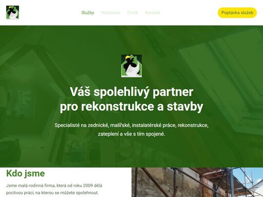 specialisté na zednické, malířské, instalatérské práce, rekonstrukce, zateplení a vše s tím spojené.