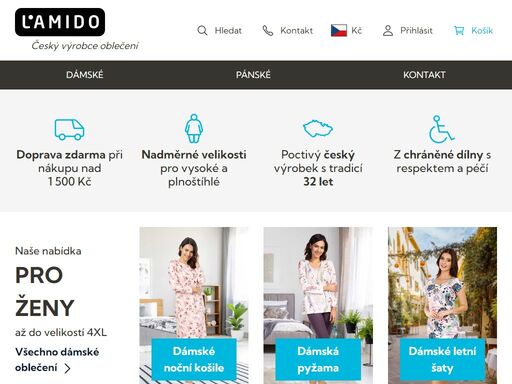 lamido, a.s. - český výrobce nočních košil, pyžam a funkčního prádla