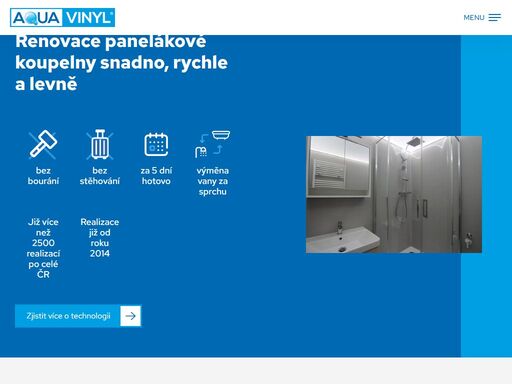 krásná koupelna bez bourání, nehlučná rekonstrukce bez nutnosti stavebního povolení, bez stěhování a za 5 dní hotovo.