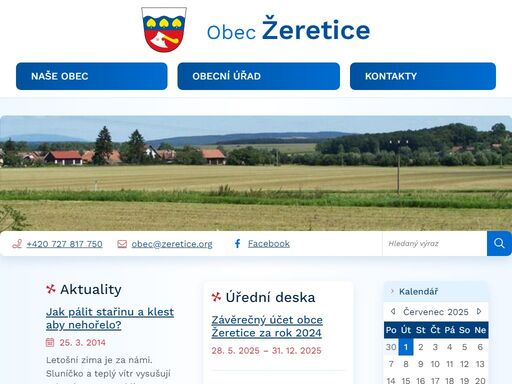 oficiální stránky obce žeretice