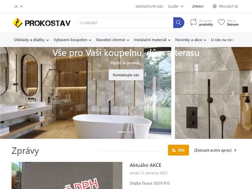prodej obkladů, dlažeb, vybavení koupelen, vany, sanitární keramika, sprchové kouty, vodovodní baterie, koupelnové doplňky, asymetrické sprchové kouty, keramické a skleněné mozaiky, sklo za kuchyňské linky, retro obklady