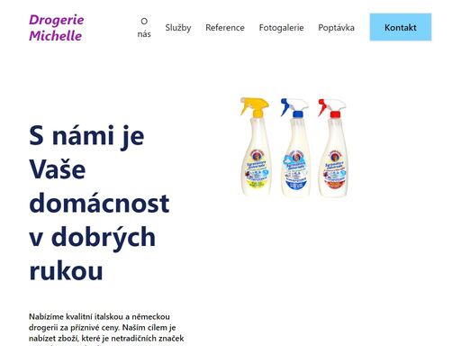 drogerie, kosmetika, chemické přípravky, krmiva pro zvířata, barvy, laky, ředidla, třebíč, vysočina, ppl, zásilkovna, kvalitní zboží, drogistické zboží, osobní poradenství, domácí potřeby drogerie michelle nabízí široký sortiment drogistického zboží, kosmetiky, chemických přípravků a krmiv pro zvířata. rychlé doručení, osobní přístup a pohodlné služby ppl a zásilkovny v okrese třebíč.