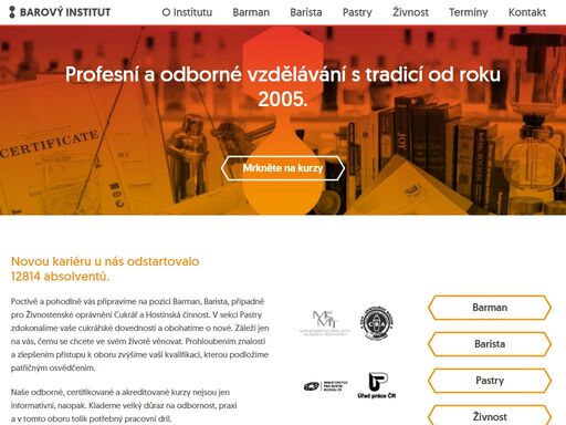 barový institut je nejdostupnější vzdělávací instituce pro uchazeče o povolání barmana a baristy s vlastním perfektně vybaveným školícím centrem.