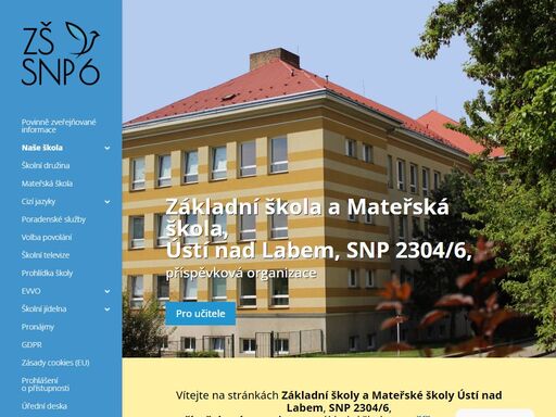 stránky základní školy a mateřské školy ústí nad labem, snp 2304/6,příspěvkové organizace, základní školy s rozšířenou výukou německého jazyka.