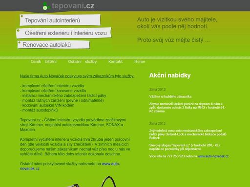 tepování a čištění autointeriérů, regenerace autolaků. kompletní optická příprava automobilů na prodej. tepování a čištění koberců.