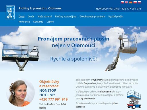 plošiny k pronájmu olomouc - půjčovna samohybných nůžkových a terénních pracovních plošin v olomouci včetně dopravy na místo určení.