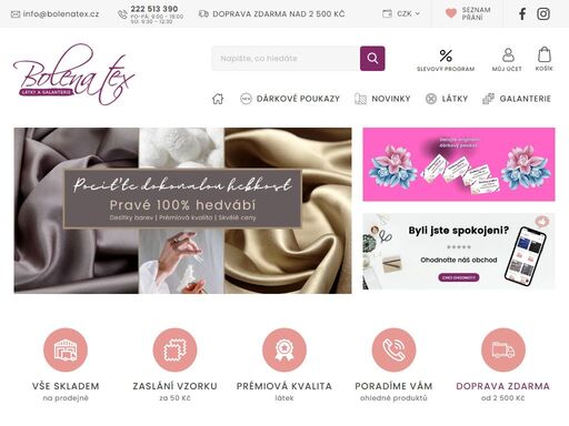 e-shop s látkami a originální galanterií. tisíce kvalitních látek pro všechny příležitosti. nejširší výběr společenských, svatebních, divadelních a tanečních látek.