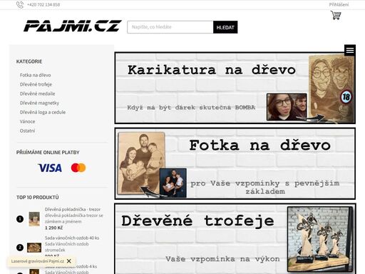 zakázková výroba dřevěných trofejí, medailí, log a fotek na dřevo. ručně broušené, ekologické, originální. pajmi.cz – rodinná dílna s důrazem na kvalitu.