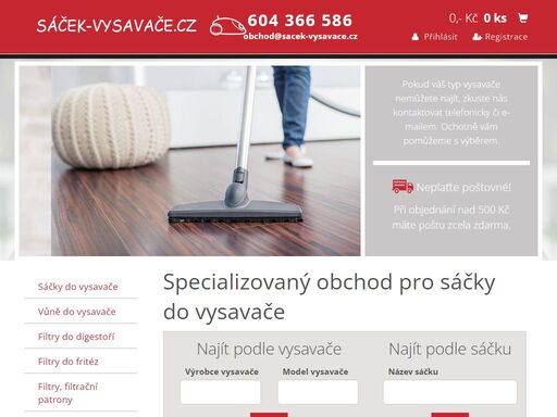 sáčky do vysavačů - největší výběr sáčků do vysavačů na internetu