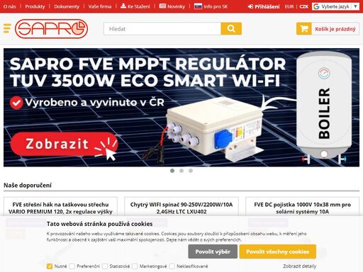 široký výběr a férové ceny. since 1993. sapro s.r.o - spolehlivý distributor a dodavatel satelitní techniky, pozemních přijímačů, kamerových systémů, fotovoltaiky, auto-moto. možnost velkoobchodního odběru.