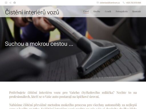 hledáte čištění interiéru vozu? navštivte cisteautokopidlno.cz - provádíme čištění interiéru vozu, jak u osobních automobilů, tak i užitkových a to procesem suchého, nebo mokrého čištění. to vše s pomocí profesionálních přípravků a čistících strojů.