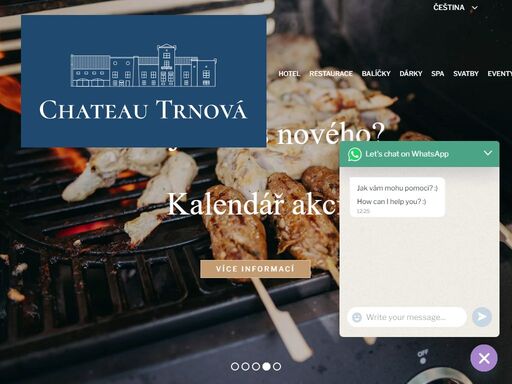 chateau trnová. hotel & restaurace u prahy. přijeďte si k nám odpočinout. romantické pobyty. svatby. oslavy. večírky. křtiny. firemní akce.