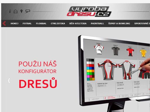 vyrábíme hokejové dresy, fotbalové dresy, cyklo dresy, běžecké a atletické dresy, motokrosové dresy, dresy na florbal, americký fotbal a další sporty.