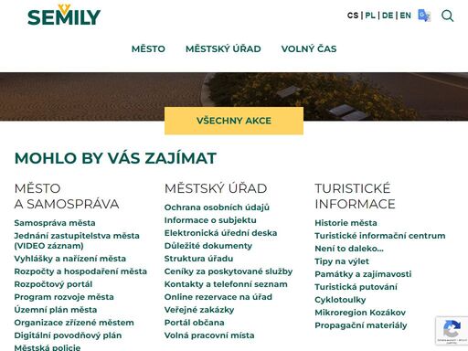 oficiální stránky města semily. aktuální informace ze semil a okolí, informace z radnice, ze sportu, kultury i informace pro turisty. navštivte semily - kraj dalekých rozhledů a hlubokých údolí!