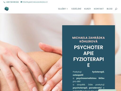 poskytuji somatickou léčbu (fyzioterapii a osteopatii), psychoterapii pro dospělé a psychosomatickou léčbu pro děti a dospělé.