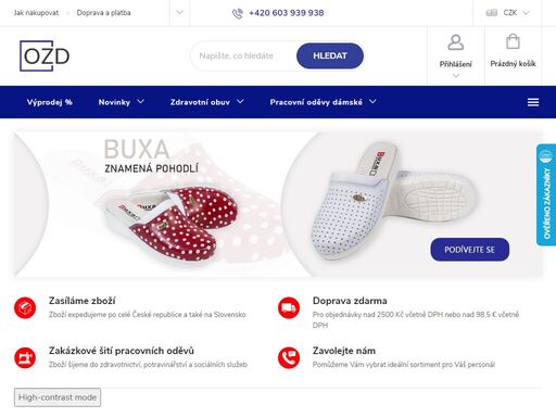 e-shop s dámskými a pánskými zdravotními oděvy a obuví. prodáváme haleny, šaty, kalhoty, trička, fleece, operační oděvy  – vše vyrobeno v čr.